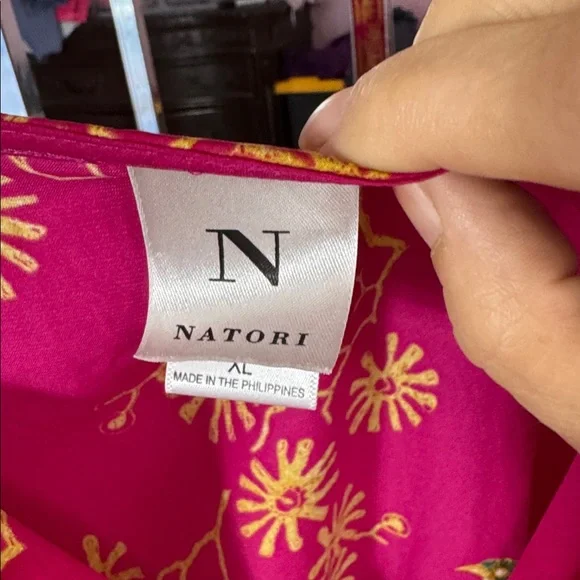 Natori Birds of Paradise Luxury Caftan Loungedress size XL - Picture 6 of 9